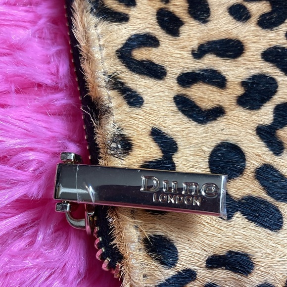 Dune London calf hair cheetah print wristlet with gems and red back NWT - Picture 7 of 10